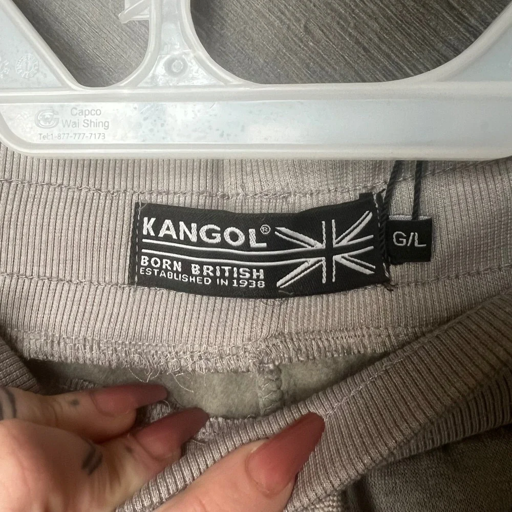 Kangol Men's Fleece Sweat Shorts Gray Drawstring Lounge Size Large NWT Cozy